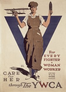 For Every Fighter a Woman Worker, plakat propagandowy YWCA z I wojny światowej